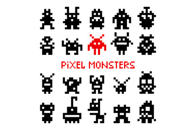 Pixel space monsters