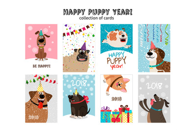 Happy new year, puppy cards