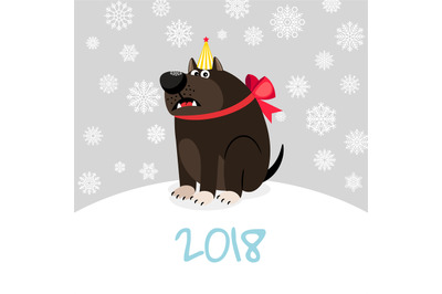 China zodiac dog happy new card