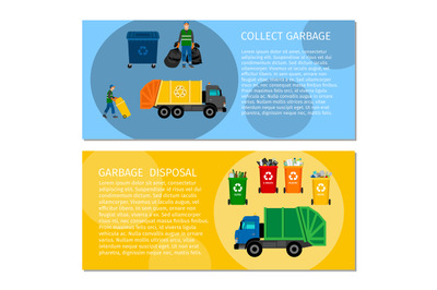 Garbage disposal concept banners