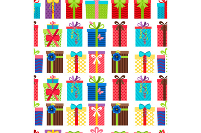 Seamless pattern with gift boxes