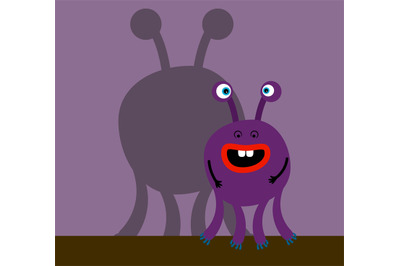 Surprized monster with shadow