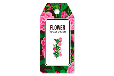 Peony pattern tag for flower shop