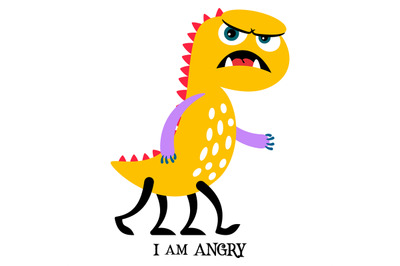 Angry yellow monster print design