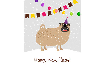 Happy New Year dog card