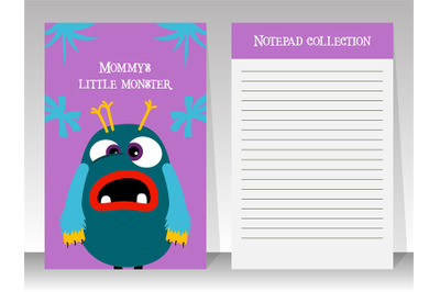 Notebook for teenagers with monster