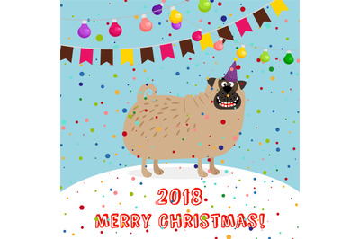 Big puppy 2018 merry christmas card