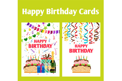 Birthday greeting cards set