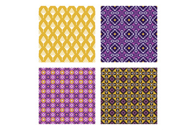 Ethnic colored seamless patterns