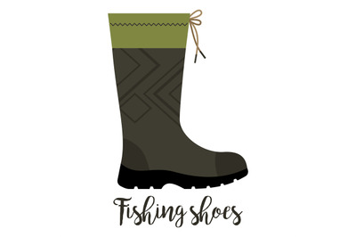 Fishing shoe with text icon