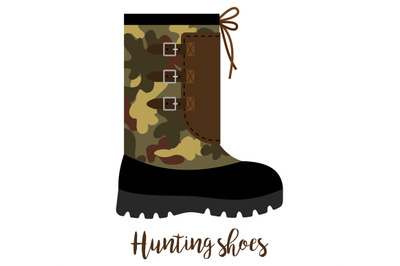 Hunting shoes icon with text