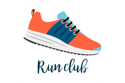 Shoes with text run club