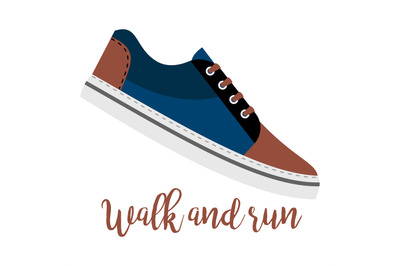 Shoes with text walk and run