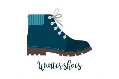 Winter shoes icon with text