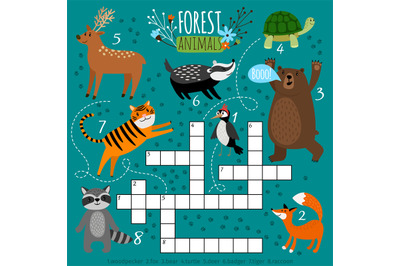 Printable animal crossword