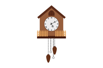 Beautiful cuckoo-clock isolated on white