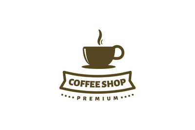 coffee shop logo template vector for premium coffee business