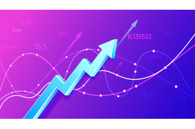 Growing financial schedule 3D arrow. Profit growth, rising chart and f