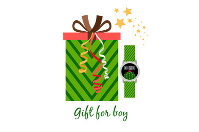 Gift box for boy with watch