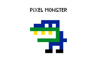 Game retro pixel dinosaur monster