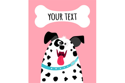 Greeting card with dalmatian dog face