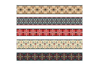 American indian ribbons pattern set