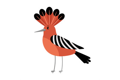 Hoopoe cartoon bird icon