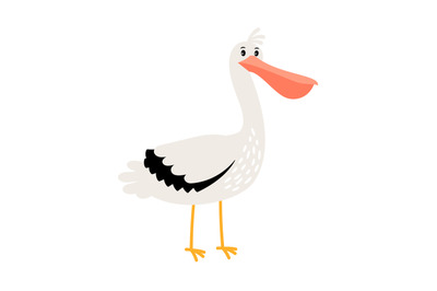 Pelican cartoon bird icon