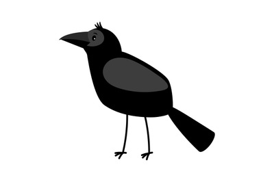 Raven cartoon bird icon