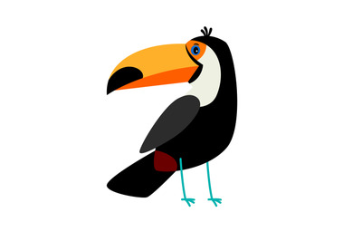 Toucan black cartoon bird icon