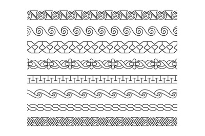 Linear lacework borders set