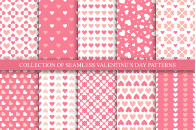 Vector seamless hearts patterns