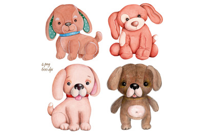 4 Fun watercolor dogs