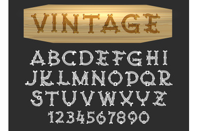 Hand Drawn Vintage Font in Wood Cut Style