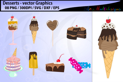 desserts vector svg graphics / valentine desserts svg