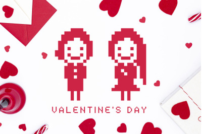 Pixel Font and Valentines Day Pack