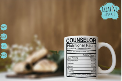 Counselor Nutritional Facts SVG
