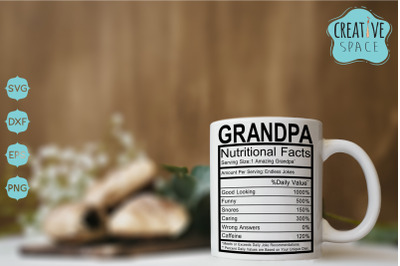Grandpa Nutritional Facts svg