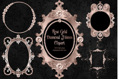 Rose Gold Diamond Frame Clipart