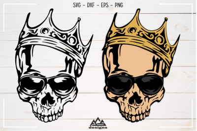 Hipster Skull with Crown Svg Design