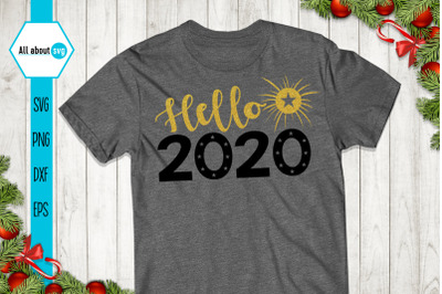 Hello 2020, Glitter New Year Svg