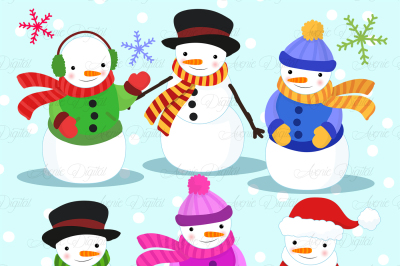 Christmas Snowman Clipart - Vectors