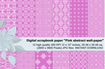 Pink, gentle, abstract and geometrical digital Paper