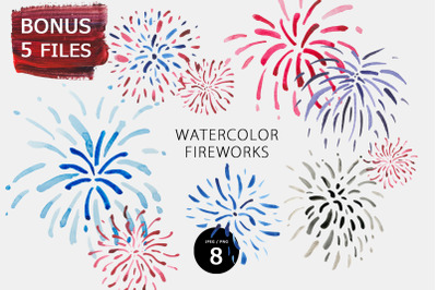 Watercolor fireworks
