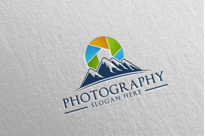 Abstract Mountain Camera Photography Logo 12
