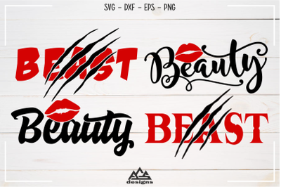 Beauty Beast Couple Valentine Svg Design