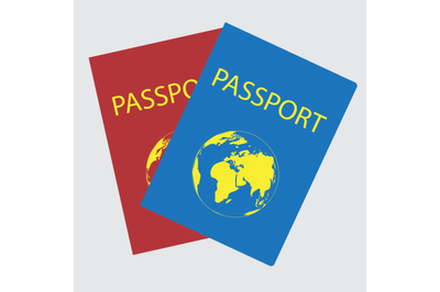 Passports with world map