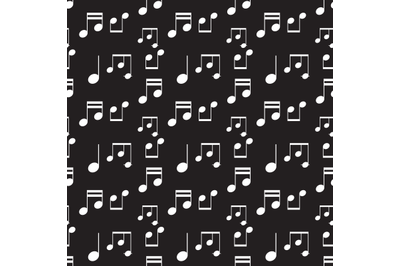 Music notes white seamless pattern