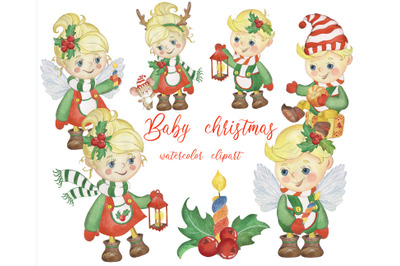 Christmas Kids Clipart -Christmas Boy -Christmas Girl -elf costumes -