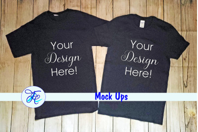 Dark Blue and Black Mock Up Shirts